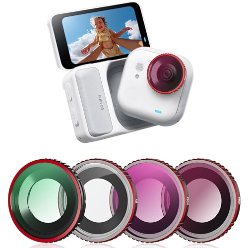 STARTRC VCR ND CPL Filters Set for Insta360 Go Ultra Accessories ND32 ND64 CPL UV Variable Replacement for Insta 360 Lens Filters Kit Optical Glass HD Oil Resistant 4 Pack - Image 1