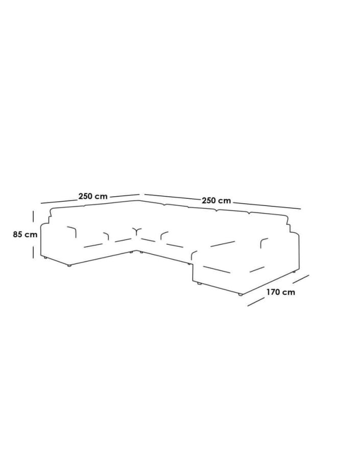Retro Modern corner sofa 250 cm - blue - Image 2