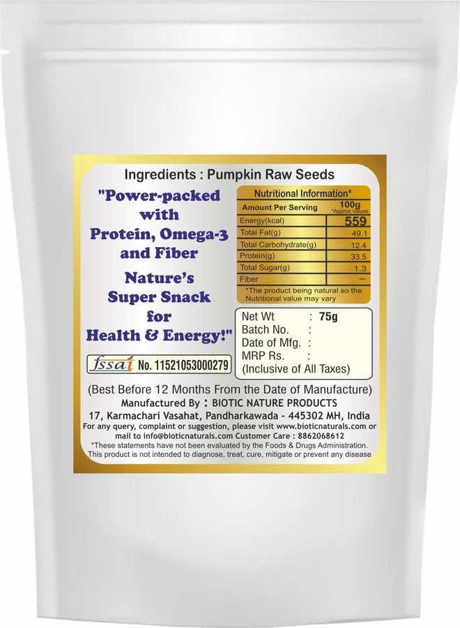 Biotic Naturals Healthy Raw Sunflower Seeds, Chia Seeds, Flax Seeds, Pumpkin Seeds and Watermelon Seeds combo pack for Eating 375gm (75g each) - Image 5
