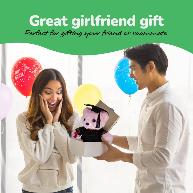 ArtCreativity Graduation Pink Teddy Bear - 10 Inches - Cute Plush Bear with Hat  Gown  Sash  and Diploma - Birthday  Kindergarten & Preschool Graduation Gift for Girls - Adorable Stuffed Animal - Image 3