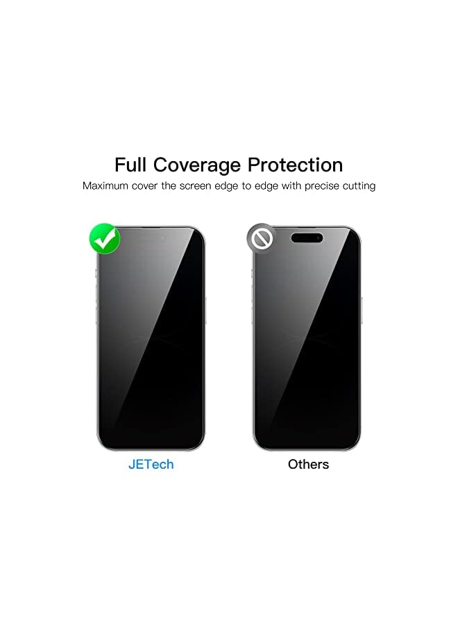 Jetech Full Coverage Screen Protector For Iphone 14 Pro 6.1-Inch With Camera Lens Protector, Tempered Glass Film, Hd Clear, 2-Pack Each - Image 3