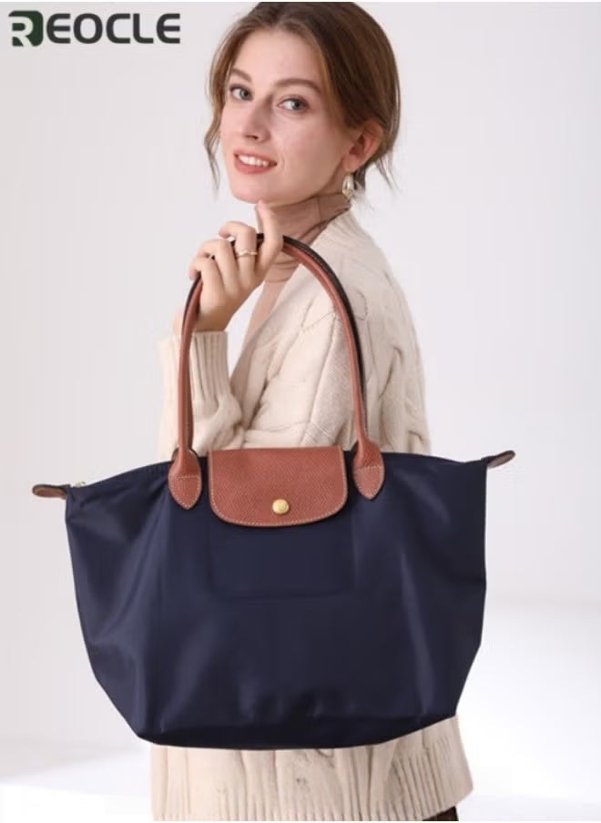 REOCLE Women's Shoulder Tote Bag Nylon Top-Handle Purse Foldable Weekend Hobo Handbag Top Handle Ladies Shoulder Bags  - Image 3