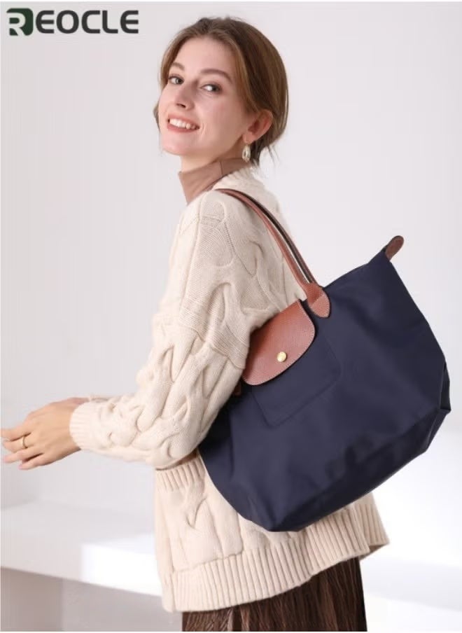 REOCLE Women's Shoulder Tote Bag Nylon Top-Handle Purse Foldable Weekend Hobo Handbag Top Handle Ladies Shoulder Bags  - Image 4