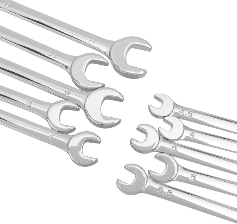 Eyech 10pcs Ratcheting Wrench Set Metric Mini Double Open End Wrench Set with Dualpurpose Spanner Tool Gear Ring Ratcheting Wrench Set Car hand Wrench Tool 4mm11mm EYEUSGY0645  - Image 4