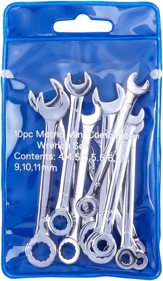 Eyech 10pcs Ratcheting Wrench Set Metric Mini Double Open End Wrench Set with Dualpurpose Spanner Tool Gear Ring Ratcheting Wrench Set Car hand Wrench Tool 4mm11mm EYEUSGY0645  - Image 1