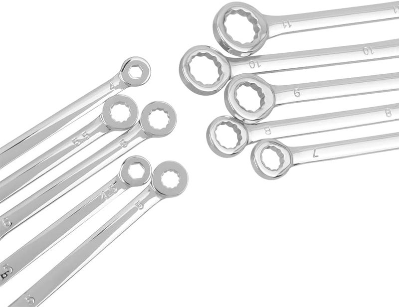 Eyech 10pcs Ratcheting Wrench Set Metric Mini Double Open End Wrench Set with Dualpurpose Spanner Tool Gear Ring Ratcheting Wrench Set Car hand Wrench Tool 4mm11mm EYEUSGY0645  - Image 5