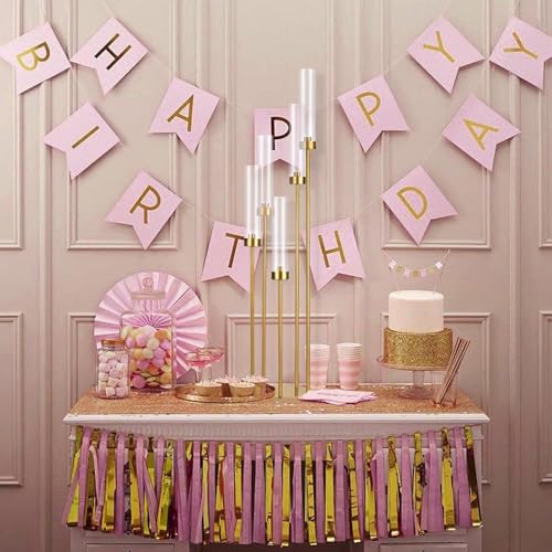 Fullvaseer 2PCS Gold Floor Candelabra,5 Arm Candle Holder Tall Floor Candle Holder with Acrylic Lampshade for Wedding Table Birthday Party Home Decoration Fit LED Taper Candles - Image 4