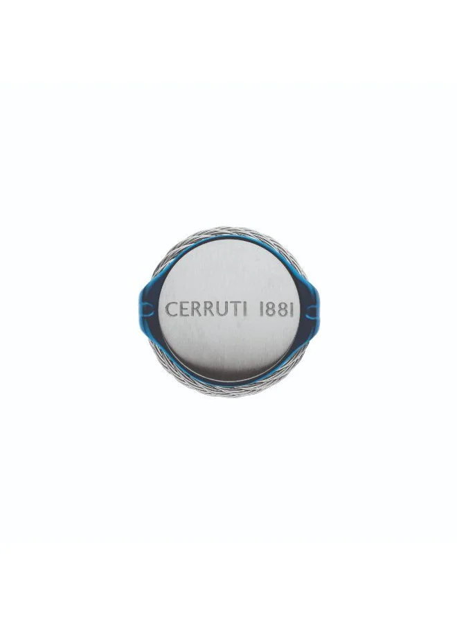 شيروتي 1881 Kabil Stainless Steel and Blue Cufflinks for Men