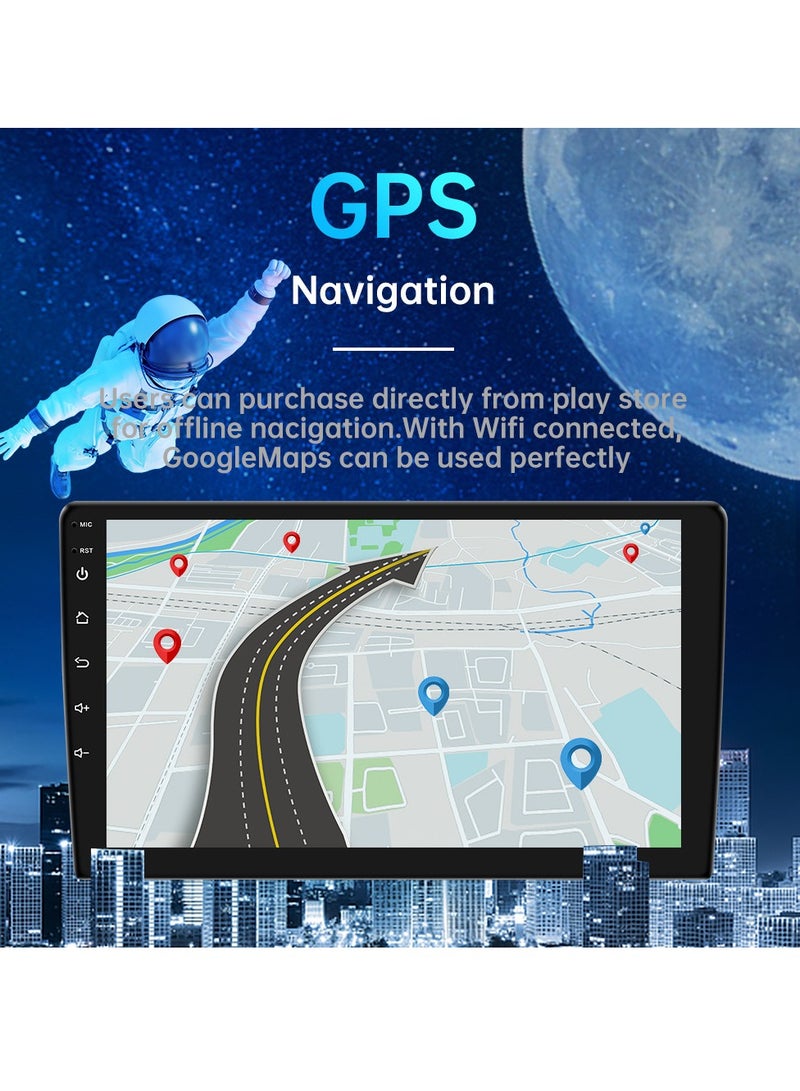 مشغل وسائط متعددة للصوت للسيارة، ستيريو سيارة مزدوج Din يعمل بنظام Android، نظام صوت راديو للسيارة بشاشة تعمل باللمس عالية الدقة مقاس 10 بوصات مع نظام ملاحة GPS لهيونداي ونيسان وتويوتا وكيا، (10 بوصة 2 32 جيجا) - Image 4