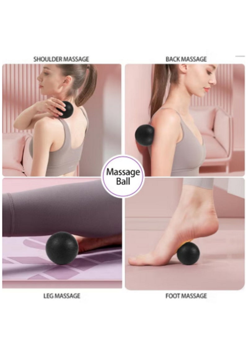 Generic Foam Roller Set, 5 in 1 Trigger Point Foam Roller for Deep Tissue Muscle Massage, High Density Fitness Exercise Foam Roller, Massage Roller, Massage Ball, Resistance Band for Pilates Yoga  - Image 4
