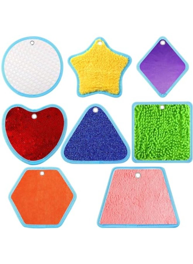 مجموعة من 8 حصائر حسية صغيرة متنوعة الملمس، حصائر حسية للأرضيات الحسية، ألعاب تعليمية حسية للنشاط (الحجم: 8) - Image 4