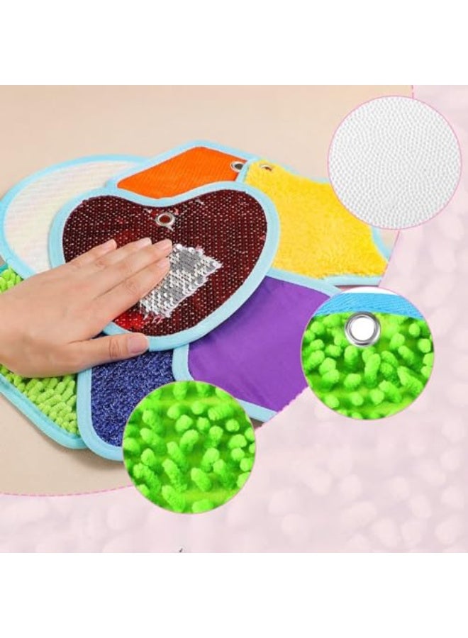 مجموعة من 8 حصائر حسية صغيرة متنوعة الملمس، حصائر حسية للأرضيات الحسية، ألعاب تعليمية حسية للنشاط (الحجم: 8) - Image 5