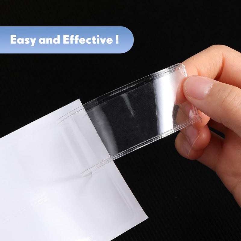 Epakh 50 Pack Back to School Self Adhesive Label Holders Shelf Tag Pockets 1.2 x 4.3'' Insert Card Sleeves for Storage Bin Warehouse Shelving Office Retail Drawer Mailbox Organization Identification - Image 5