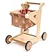 Asweets 2 in 1 Wooden Baby Walker Push and Pull Doll Stroller Shopping Cart Learning Walker for Boys and Girls Sit Stand Learning Toddler Toy Brown - Image 3