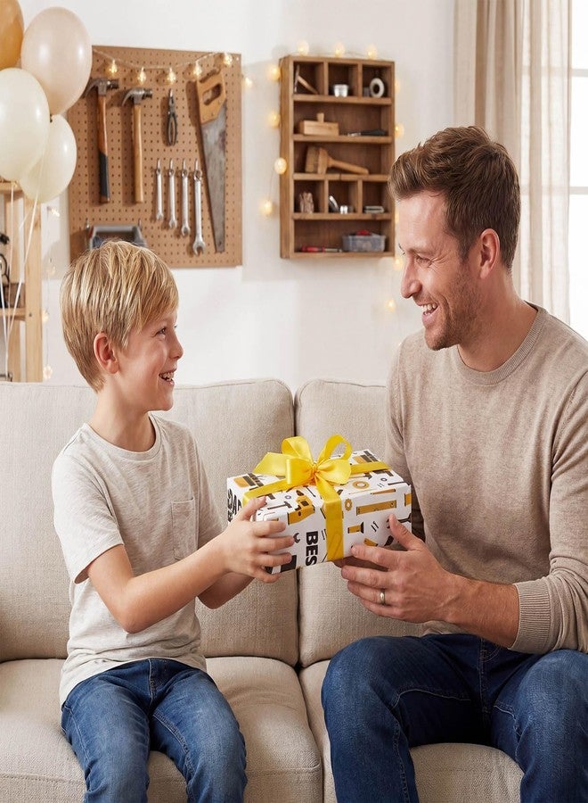 ورق تغليف هدايا عيد الأب من ليوبيلون للرجال، بتصميم أدوات مميزة (مطرقة، مفتاح ربط، مثقاب)، ورق تغليف هدايا مثالي لأعياد ميلاد الأب، الجد، وحفلات عيد الأب، مقاس 17 بوصة × 16.4 قدم - Image 4