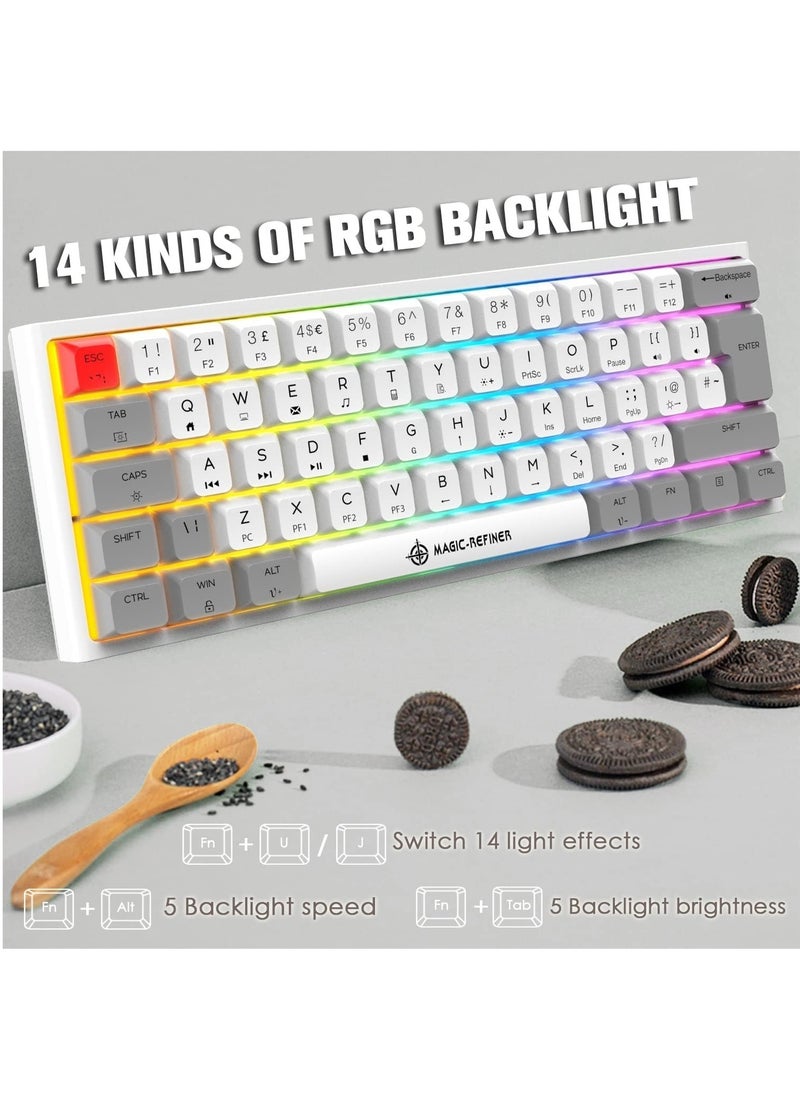 ماجيك-ريفاينر - لوحة مفاتيح ميكانيكية للألعاب MK22، مفاتيح حمراء - إضاءة خلفية RGB، غطاء مفتاح بتقنية التسامي الصبغي، سلكي من النوع C، مضاد للظلال بالكامل - Image 1