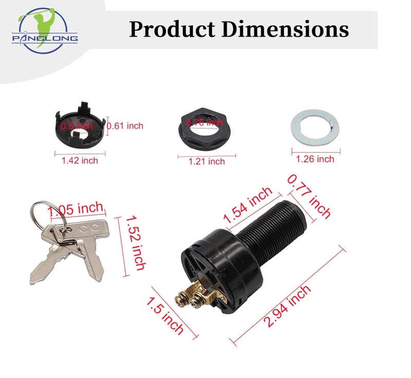 Panglong Starter Switch,Club Car DS Electric Golf Cart 1996-Up Ignition Key Switch, 36 Or 48 Volts,Suit 101826201 - Image 4