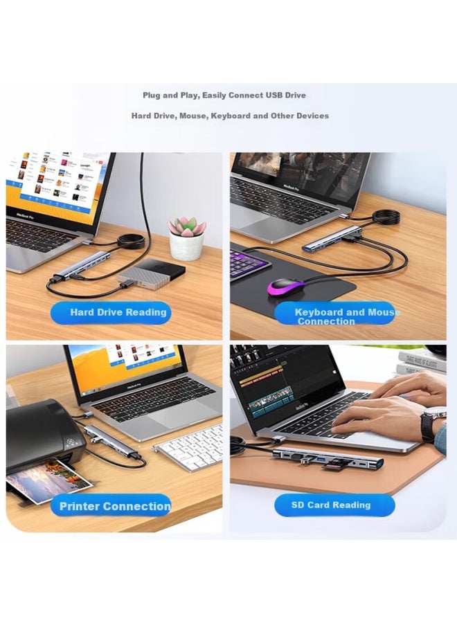 Union Star Ulinkstar 9-port 2m Usb 3.0 Extension Hub With 3.5mm Headphone Jack, Sd Card Reader, And One-to-nine Hub Expansion Dock For Laptop, Desktop, Mouse, And Keyboard - Image 2