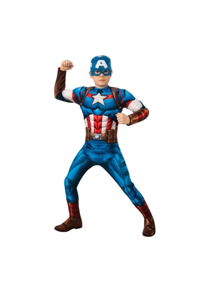 RUBIE'S - Captain America Deluxe Kids' Costume (Medium) - Image 1