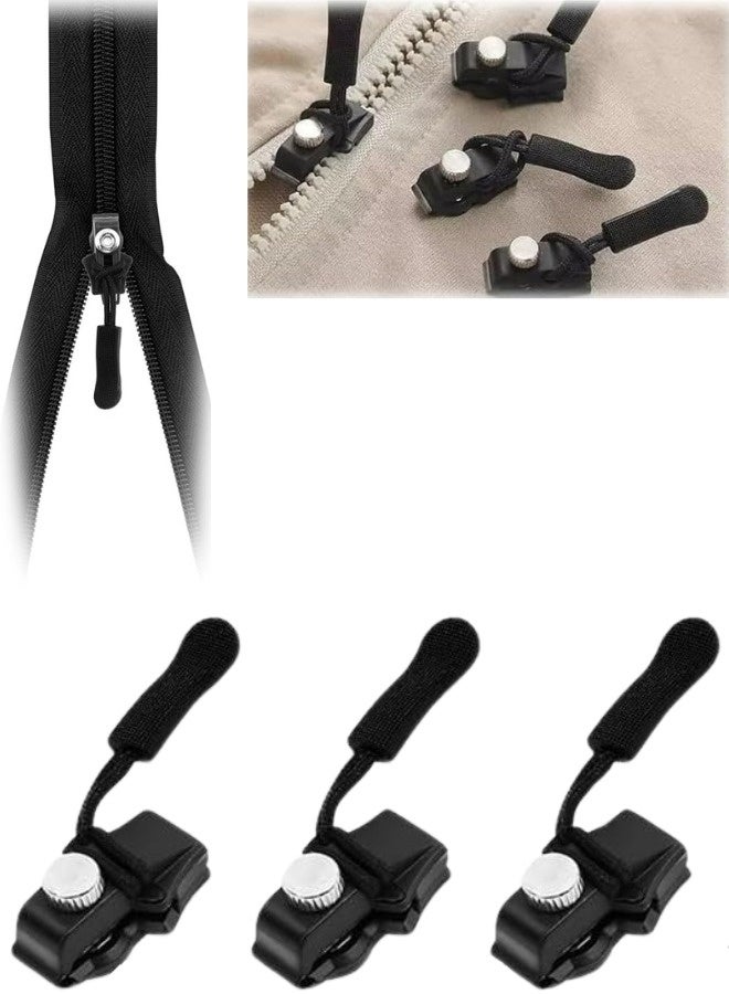 Instant Zipper Fix Kit 3 Sizes Universal Replacement Zipper Heads, Detachable Quick Install Repair Kit for Jackets Bags Suitcases Backpacks and Outdoor Gear No Sewing Needed - Image 1