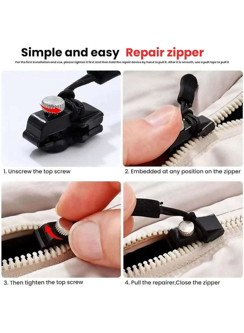 Instant Zipper Fix Kit 3 Sizes Universal Replacement Zipper Heads, Detachable Quick Install Repair Kit for Jackets Bags Suitcases Backpacks and Outdoor Gear No Sewing Needed - Image 5