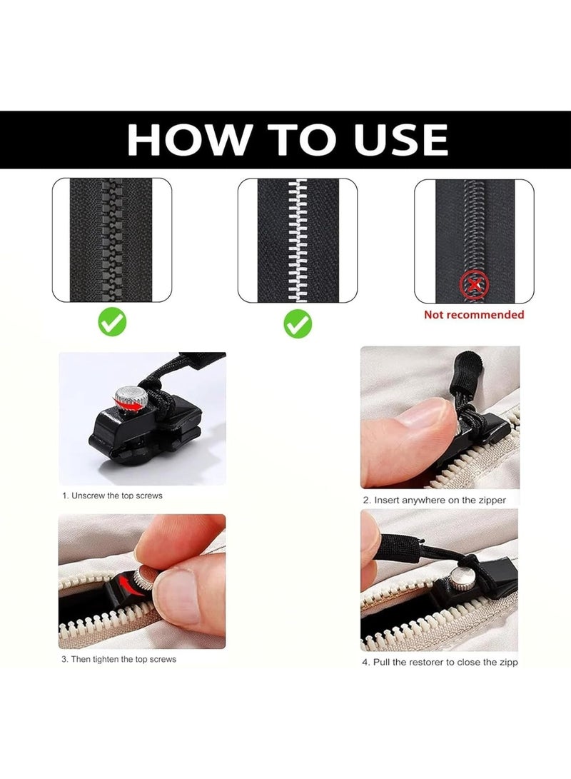 Instant Zipper Fix Kit 3 Sizes Universal Replacement Zipper Heads, Detachable Quick Install Repair Kit for Jackets Bags Suitcases Backpacks and Outdoor Gear No Sewing Needed - Image 2