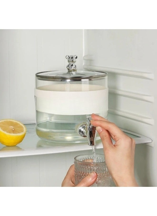 Happy Home Glass beverage dispenser with wooden stand and tap with a capacity of 2.6 liters  - Image 3