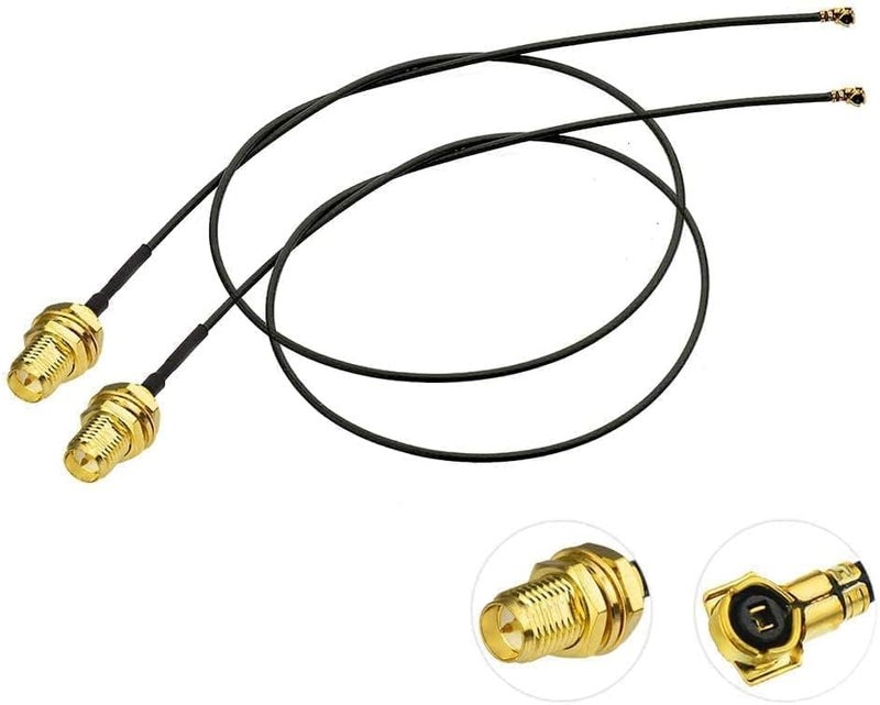 BINGFU WiFi Antenna Aerial 2.4GHz 5GHz 5.8GHz 8dBi RP-SMA Male Antenna & 25cm U.FL IPX IPEX MHF4 to RP-SMA Female Extension Cable 2-Pack for M.2 NGFF Intel Wireless Network Card WiFi Adapter Laptop - Image 3