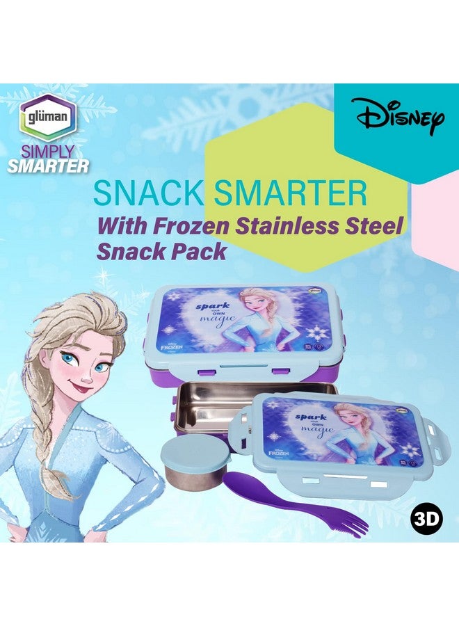 Gluman Lunch Box for School | Stainless Steel Lunch Box for Kids | Disney Frozen Removable 3D Snackpack Lunch Box for Boys | Tiffin Box with Steel Veg Box and Spork Spoon | 700 ml - Image 3