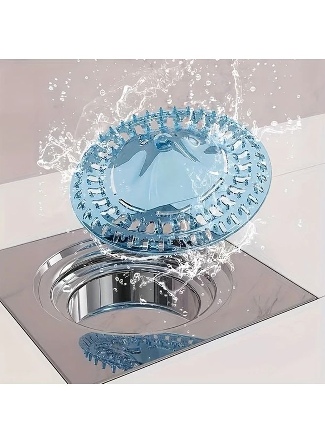 5pcs Blue Disposable Hair Catchers For Bathroom Drains Shower Tub Filtering Nets - Image 2