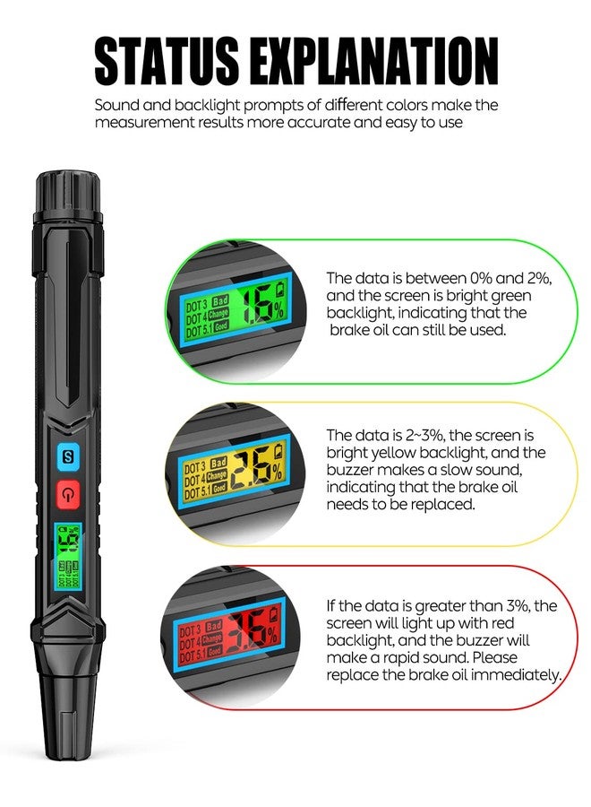 Aicevoos Nf Brake Fluid Tester Pen Brake Fluid Test Strips, Calibrated for Dot3 Dot4 Dot-5.1 Brake Fluid - Image 4