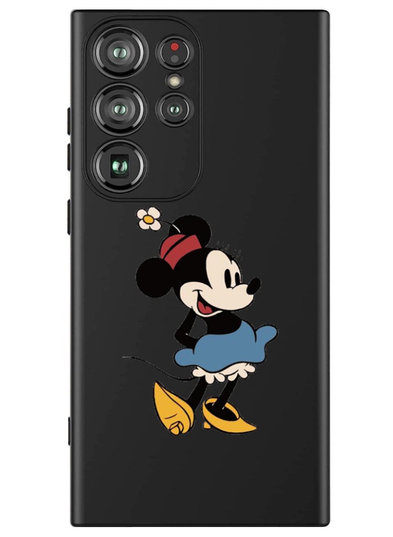 Theodor Protective Slim Fit Case Liquid Silicone Cover with Full Body Protection Anti-Scratch Shockproof Case For Samsung Galaxy S24 Ultra (Black) - Minnie - Image 1