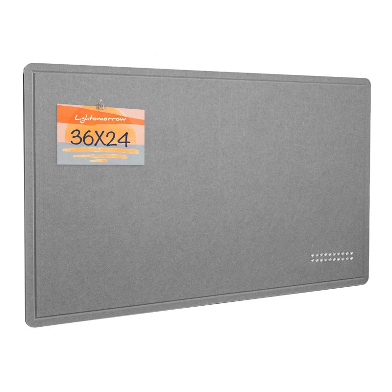 Lightomorrow Bulletin Board 36 x 24 inches Felt Board Decorative Pin Board Cork Board Alternative for Wall 3 x 2 Foldable SelfAdhesive Vision Board Prayer Board with 20 Pushpins Gray - Image 2