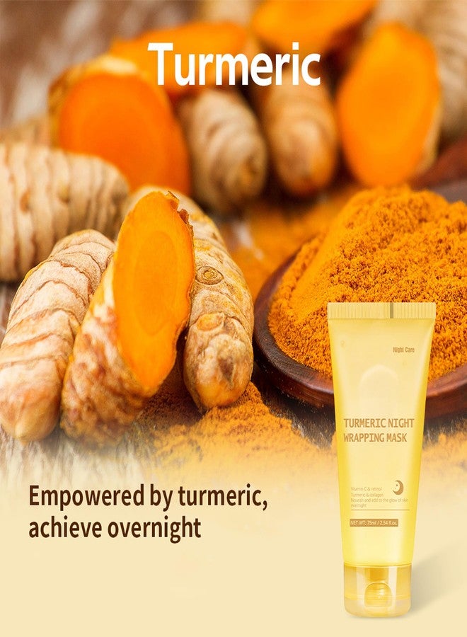 MIESCHER Turmeric Night Wrapping Mask, Peel-Off Face Mask Gel - Rich In Vitamin C & Retinol Long-Lasting Moisturizing & Locks In Moisture, Deep Nourish Turmeric & Collagen Mask, 2.54oz - Image 4