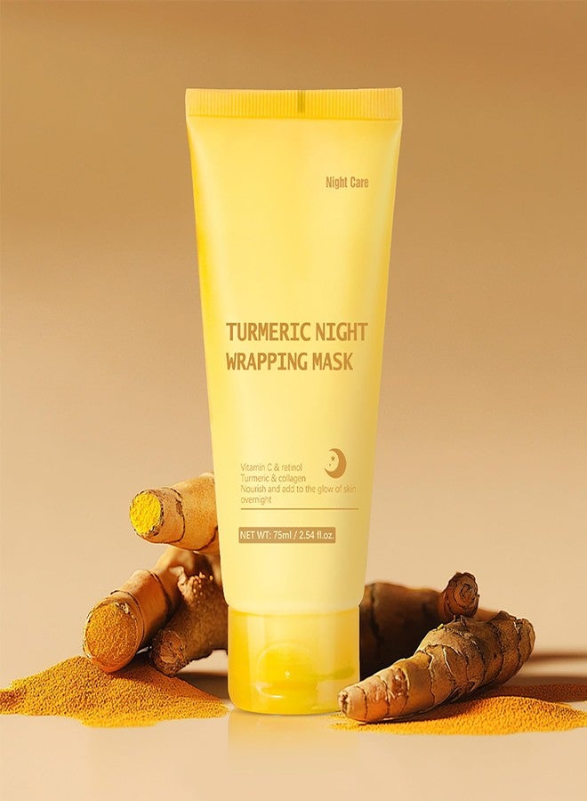 MIESCHER Turmeric Night Wrapping Mask, Peel-Off Face Mask Gel - Rich In Vitamin C & Retinol Long-Lasting Moisturizing & Locks In Moisture, Deep Nourish Turmeric & Collagen Mask, 2.54oz - Image 3