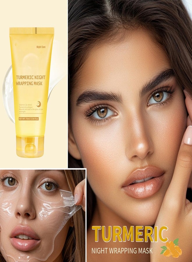 MIESCHER Turmeric Night Wrapping Mask, Peel-Off Face Mask Gel - Rich In Vitamin C & Retinol Long-Lasting Moisturizing & Locks In Moisture, Deep Nourish Turmeric & Collagen Mask, 2.54oz - Image 5