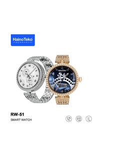 Haino Teko Germany RW51 Smart Watch for Women with Round AMOLED Screen This version of the smart watch comes in the color: Gold Water resistant