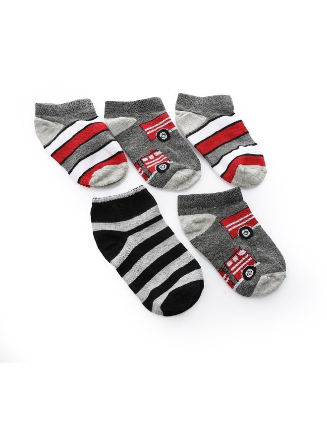 Andora Set of 3 Stripped Uncle Socks _ Red & Black & White - Image 5