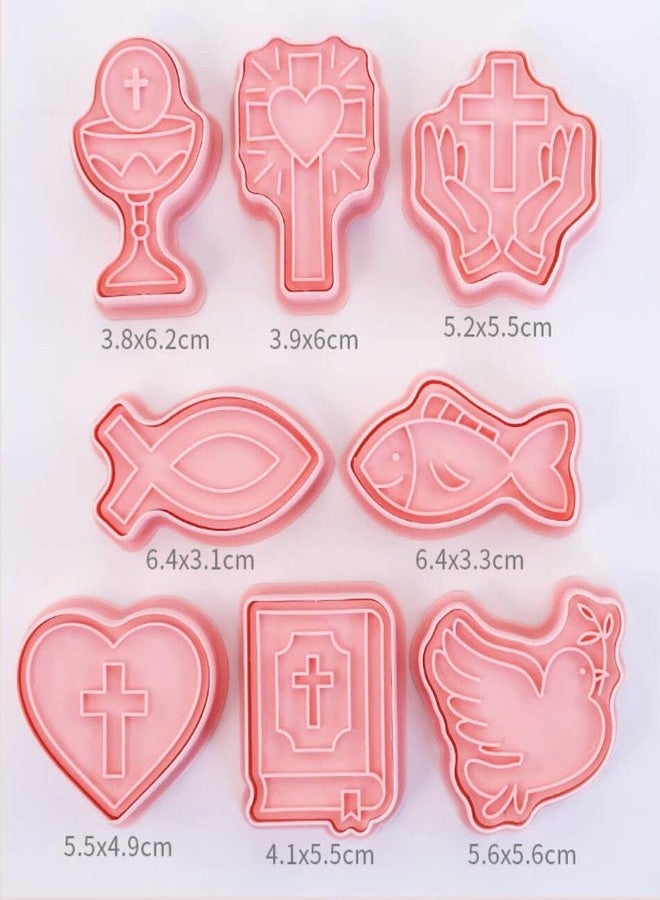 MayeBridge 8 Pieces Christian Bible Cookie Cutters Plastic Cross Cookie Stamps Cookie Mould Press Cross Cookie Mould Set Baking Kitchen Tools (Cross 1227A) - Image 3