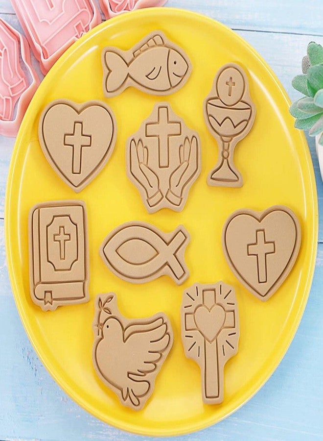 MayeBridge 8 Pieces Christian Bible Cookie Cutters Plastic Cross Cookie Stamps Cookie Mould Press Cross Cookie Mould Set Baking Kitchen Tools (Cross 1227A) - Image 5