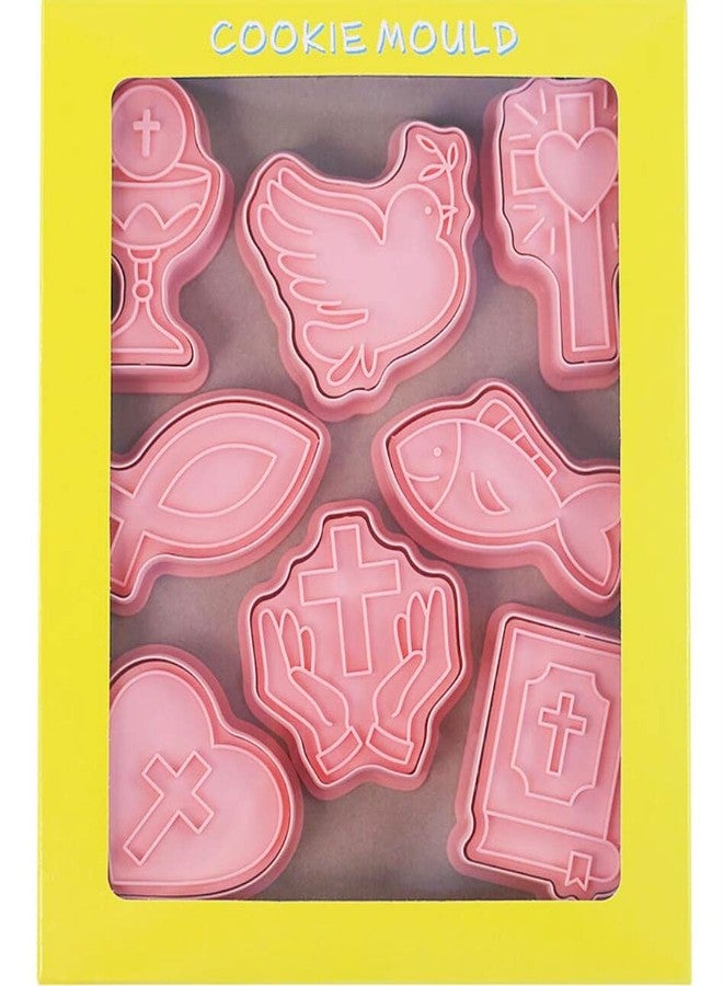 MayeBridge 8 Pieces Christian Bible Cookie Cutters Plastic Cross Cookie Stamps Cookie Mould Press Cross Cookie Mould Set Baking Kitchen Tools (Cross 1227A) - Image 4