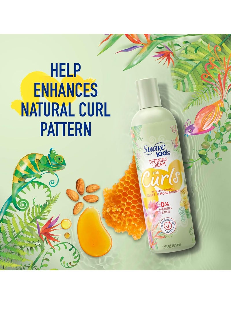 Suave Suave Kids Natural Sweet Almond Honey Curl Defining Cream, No Parabens, No Dyes, 12 Fl Oz(Pack of 4)  - Image 2
