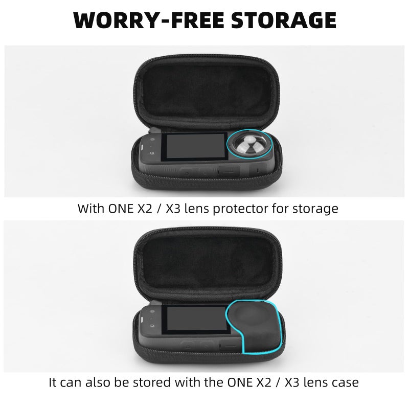 BRDRC Carrying Case for Insta360 X3, Portable Storage Bag Lens Protective Cover Hard Shell Protector Travel Case with wrist strap for Insta360 ONE X X2 X3 Camera Accessories(Not for X4) - Image 4
