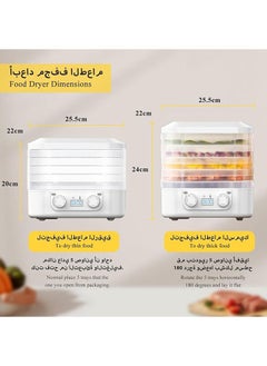 Arabest Electric Food Dehydrator with 5 Trays Tiers, Fruit Dryer Vegetable Drying Machine Powerful Capacity Freeze Dryer Temperature Control Adjustable Timer for Fruits Veggies Meat Pet Treats Snack DIY Made  - Image 5