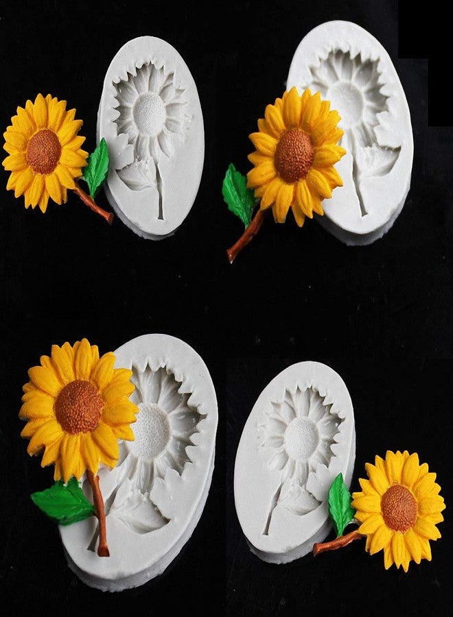 HiParty 1 Piece Sunflower Cake Fondant Molds, Sun Flower Silicone Chocolate Candy Sugar Craft Gum Paste Mold for Baby Shower Cake Cupcake Decorating Polymer Clay Resin Mould - Image 4