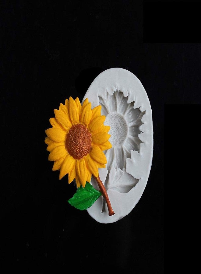 HiParty 1 Piece Sunflower Cake Fondant Molds, Sun Flower Silicone Chocolate Candy Sugar Craft Gum Paste Mold for Baby Shower Cake Cupcake Decorating Polymer Clay Resin Mould - Image 3