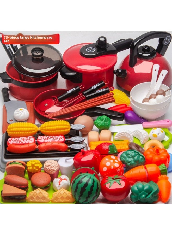 Children's Cross-Border Special Supply Of Children's Play House Kitchen Toy Set For Girls To Simulate Cooking, Frying And Cutting Fruits For Men And Women