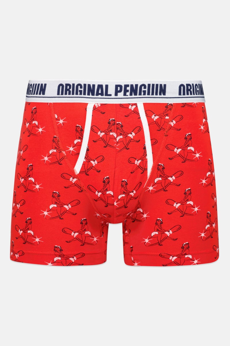 Original Penguin Men Graphic Print Boxer Trunks, Multicolor - Image 1