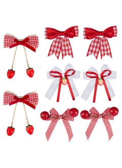 Framendino Framendino, 8 Pack Cherry Strawberry Bow Hair Clips Cute Alligator Red Barrettes for Girls Women Accessories  - Image 1