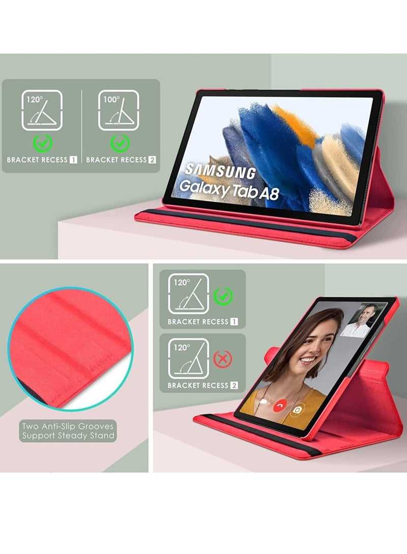 Case Compatible with Galaxy Tab A8 10.5" Case (SM-X200/X205/X207), Galaxy Tab A8 Case 10.5 inch,Auto Sleep/Wake 360° Rotating Stand Folio Leather Case for Tab A8